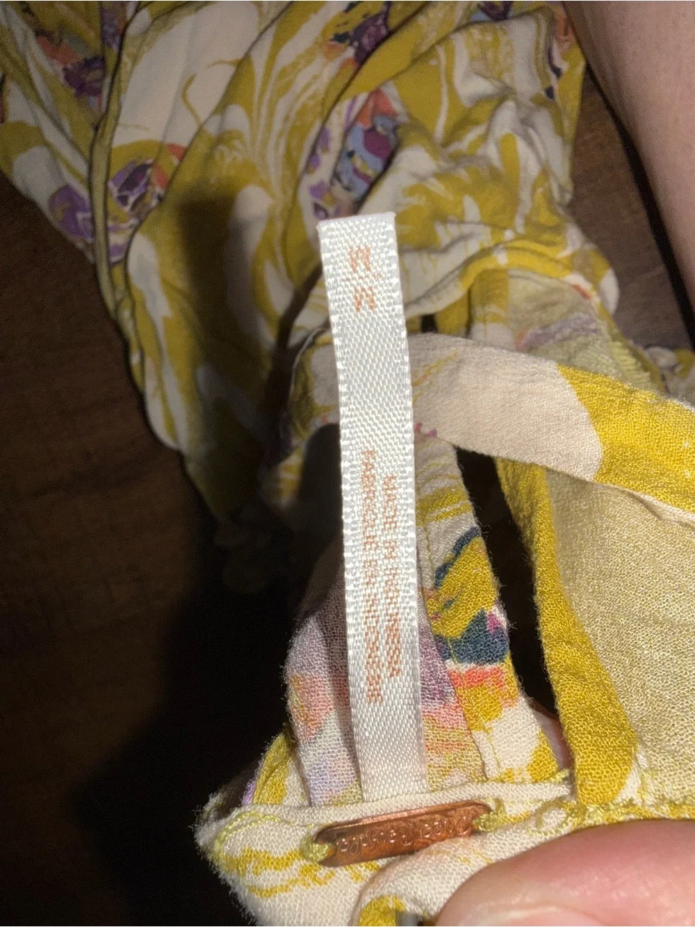 Free People Marigold Swirl Print Puff Sleeve Blouse